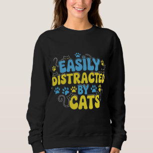 Camiseta Facilmente Distraído por Gatos