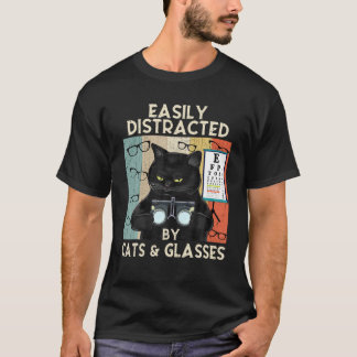 Camiseta Facilmente Distraído Por Gatos