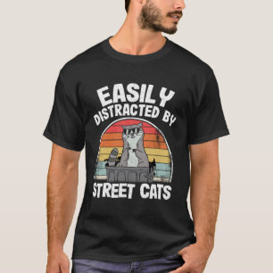 Camiseta Facilmente Distraído Por Gatos De Rua Guaxinim 6