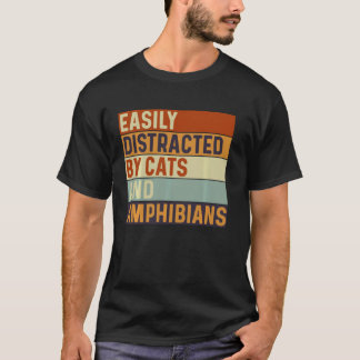 Camiseta Facilmente distraído por Gatos e Anfíbios, Amante 