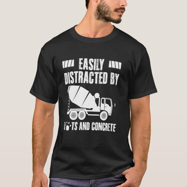 Camiseta Facilmente Distraído Por Gatos E Equipe De Trabalh (Frente)