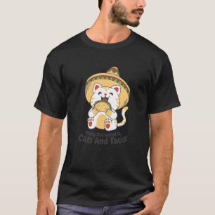 Camiseta Facilmente Distraído Por Gatos E Tacos