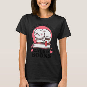 Camiseta Facilmente Distraído Por Gatos & Livros  Leitor Áv