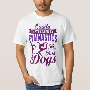 Camiseta Facilmente Distraído Por Ginástica e Cães
