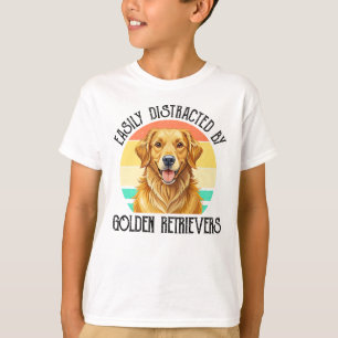 Camiseta Facilmente Distraído Por Golden Retrievers