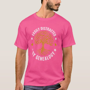 Camiseta Facilmente Distraído Por Historiador De Genealogia