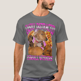 Camiseta Facilmente Distraído por Pequenas Salsichas Engraç