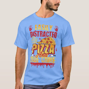 Camiseta Facilmente distraído por pizza e crime real