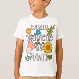 Camiseta Facilmente Distraído Por Plantas
