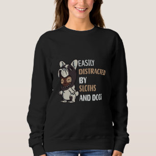 Camiseta Facilmente Distraído Por Preguiças E Cães Preguiça