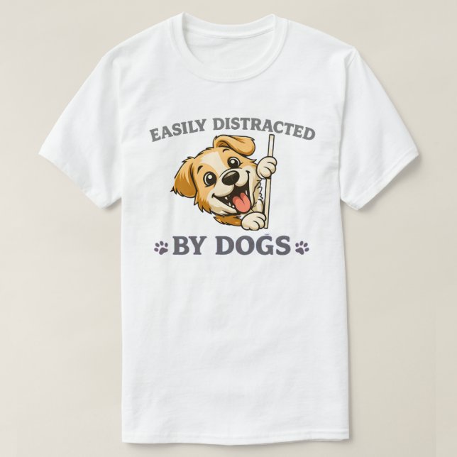Camiseta Facilmente Distraído por Presente Engraçado para A (Frente do Design)