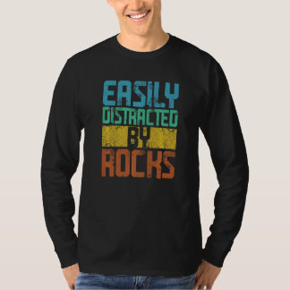 Camiseta Facilmente Distraído Por Rochas Geologia