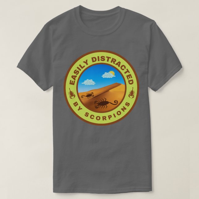 Camiseta Facilmente distraído por Scorpions (Frente do Design)