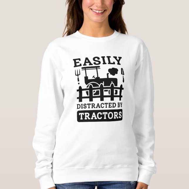 Camiseta Facilmente Distraído Por Tratores (Frente)