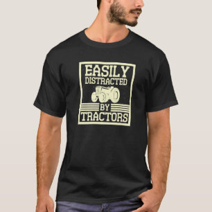 Camiseta Facilmente Distraído Por Tratores Agricultura Agri