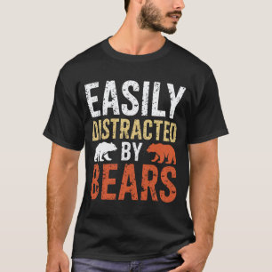 Camiseta Facilmente Distraído Por Ursos Gay Urso Orgulho LG