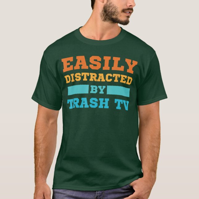 Camiseta Facilmente Distraído PorrashV Engraçado RealityV A (Frente)