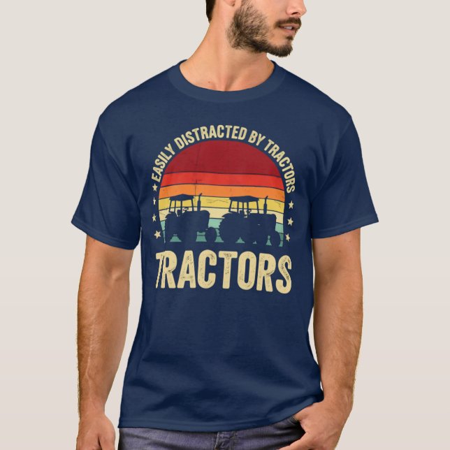 Camiseta Facilmente distraído - vintage (Frente)