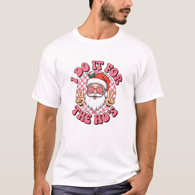 Camiseta Faço isso para o Natal dos Papais noeis Retrorísti (Frente)