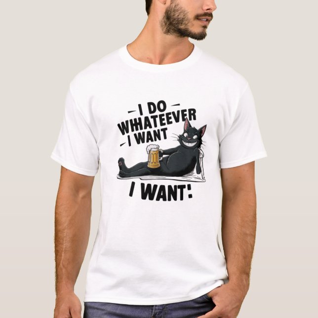 Camiseta faço o que eu quero, gato engraçado (Frente)