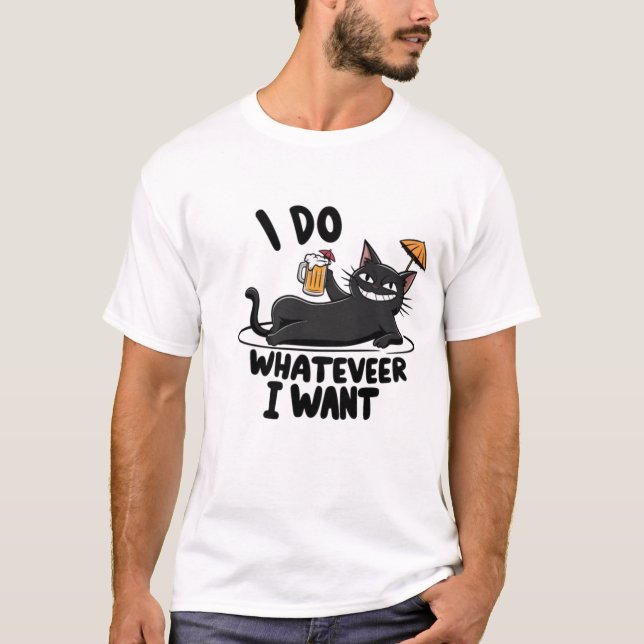 Camiseta faço o que eu quero, gato engraçado (Frente)