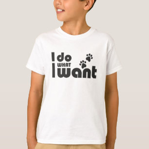 Camiseta Faço o que quero, xixi de cão de gato engraçado