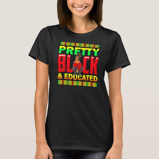 Camiseta Faculdade de Formandos Escolares Melanin Educada b (Frente)