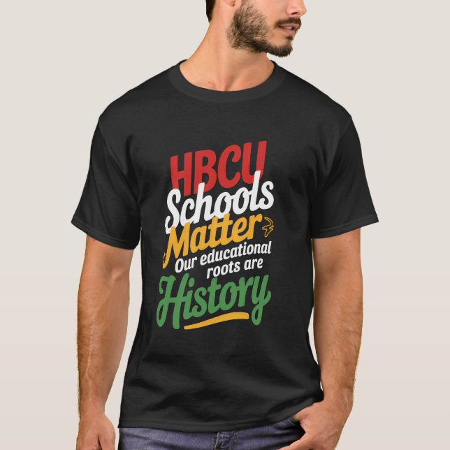 Camiseta Faculdade Negra HBCU Assuntos Escolares Afro-Ameri (Frente)