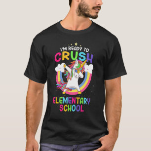 Camiseta Faculdade Primária Que Dabbing Unicorn De Volta À