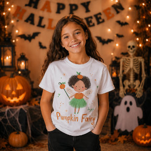 Camiseta Fada Abóbora Fofa Fantasia de Halloween para Menin
