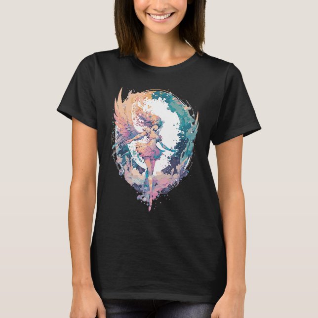 Camiseta Fada Aquarela Fairycore Grunge Pastel Góthico Esté (Frente)
