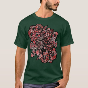 Camiseta Fada Arte Vermelha Papoila Fada Jardim T-Camisa