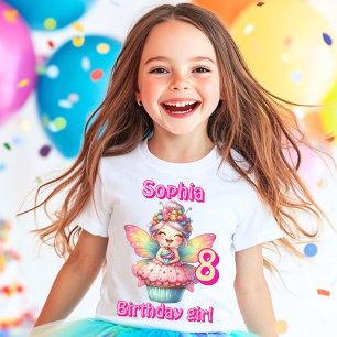 Camiseta Fada borboleta aniversário xícara colorida