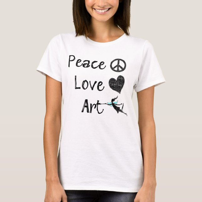 Camiseta Fada da arte do amor da paz (Frente)