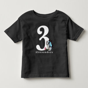 Camiseta Fada de borboleta-de-coroa-aniversário de 3 anos,