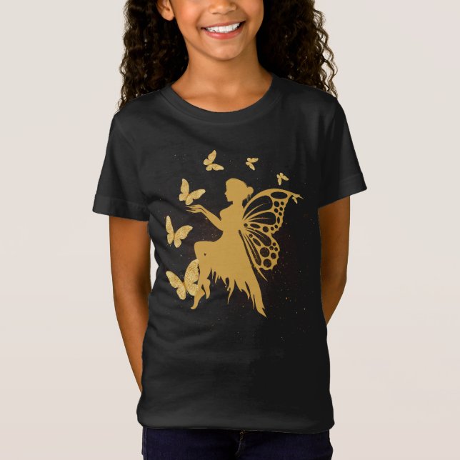 Camiseta Fada de Borboleta Dourada (Frente)