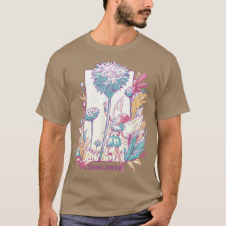 Camiseta Fada De Cornflower Winged Com Flores Natureza Fant