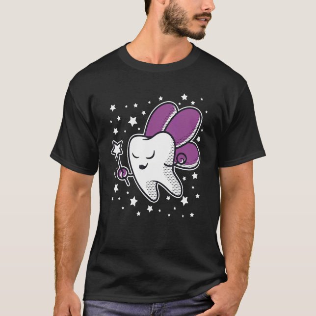 Camiseta Fada de Dente Bonita Halloween Costume Dental Assi (Frente)