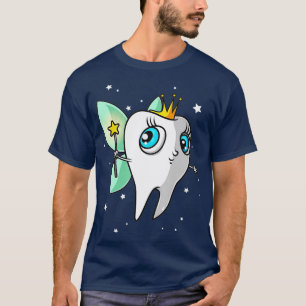 Camiseta Fada de Dente Bonita Oferece Higienista Dental Eng