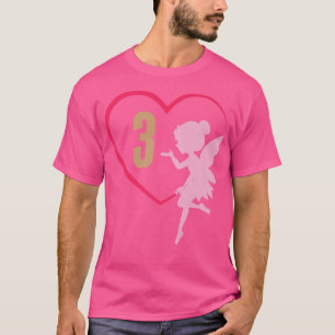 Camiseta Fada de Fada de Terceiro aniversário de 3 anos - P