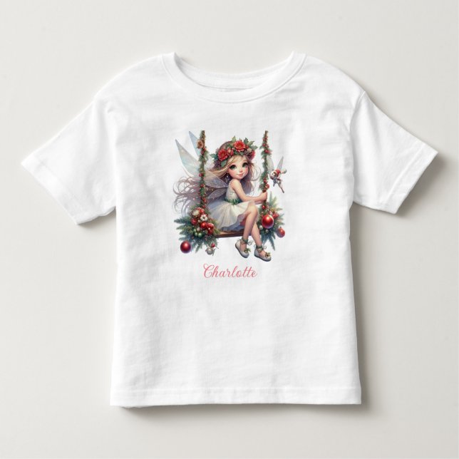 Camiseta Fada de Natal com Aquarela (Frente)