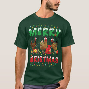 Camiseta Fada de Natal de Frango Luz Feliz Natal Galinha