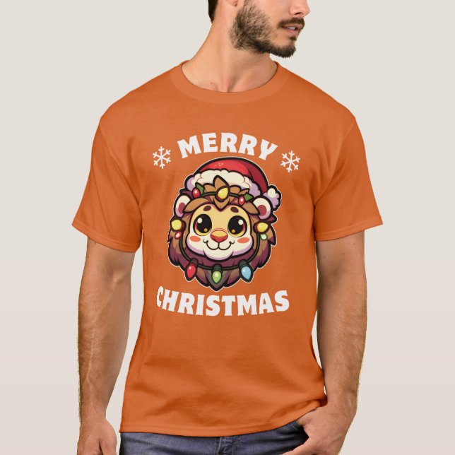 Camiseta Fada de Natal Luz de Leão de Natal (Frente)