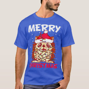 Camiseta Fada de neve natalícia Luz de Hedgehog Papais noei