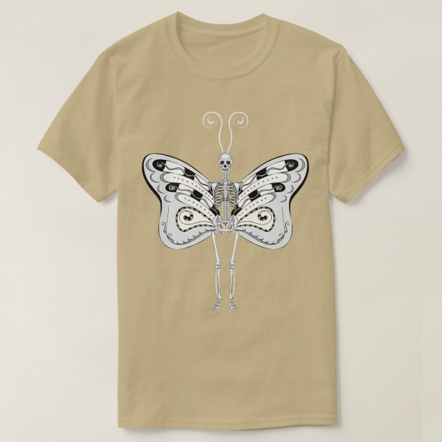 Camiseta Fada de pelúcia do Skeleton grunge Butterf (Frente do Design)
