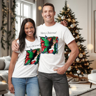 Camiseta Fada de Solstício Verde Vermelho