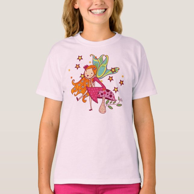 Camiseta Fada do jardim no cogumelo (Frente)