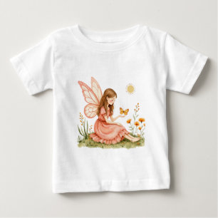 Camiseta Fada Encantada com flores e borboletas