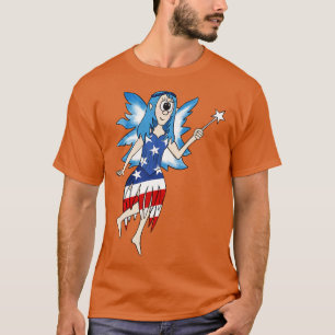 Camiseta Fada EUA Bandeira 4 de julho Dia da Independência