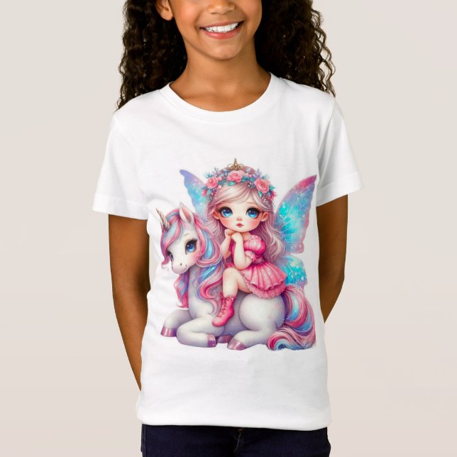 Camiseta Fada-Fada-Fada-Fada-Fã-Fácil e Unicórnio (Frente)